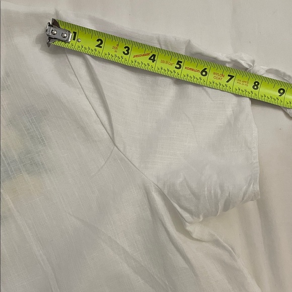 Talbots White Linen Cotton Embroidered Blouse Top Womens Size Large - Picture 6 of 12